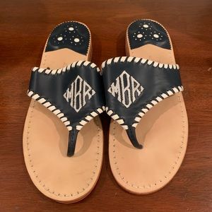 Jack Rogers monogrammed sandal